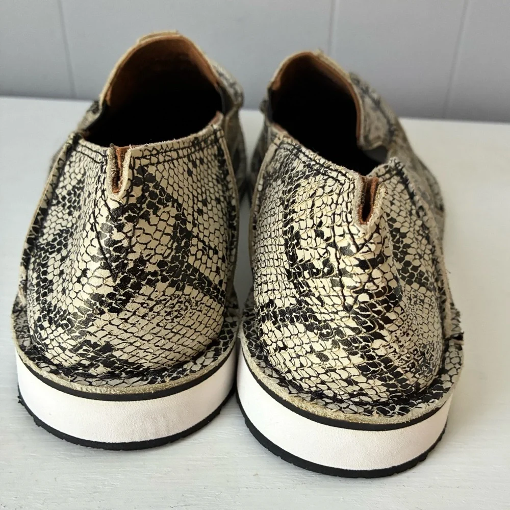 NWOT Ariat Men's Snakeskin Loafers - Black and Cream Size 11B - Picture 5 of 11